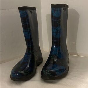 Sloggers Black and Blue Women's Rain Boots